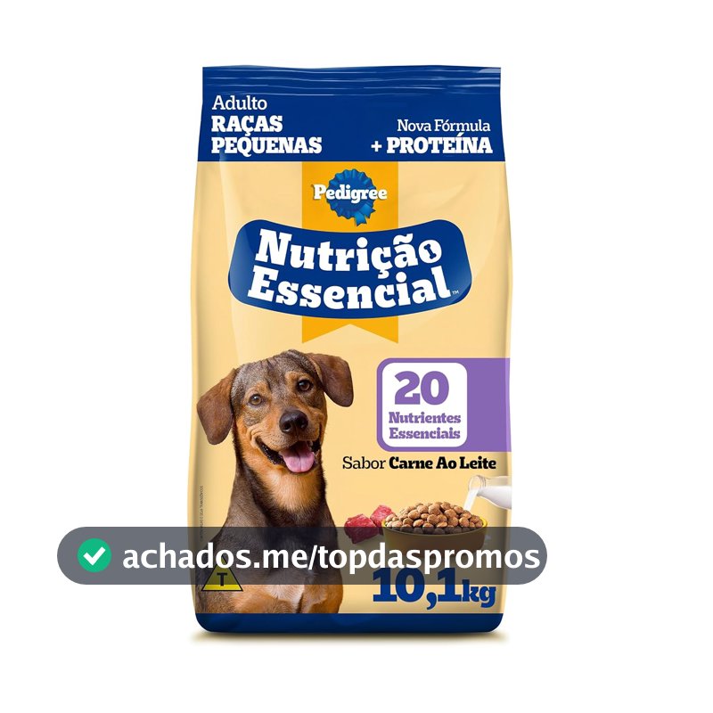 Ração Pedigree Nutrição Essencial Carne Ao Leite Para Cães Adultos 10,1 kg