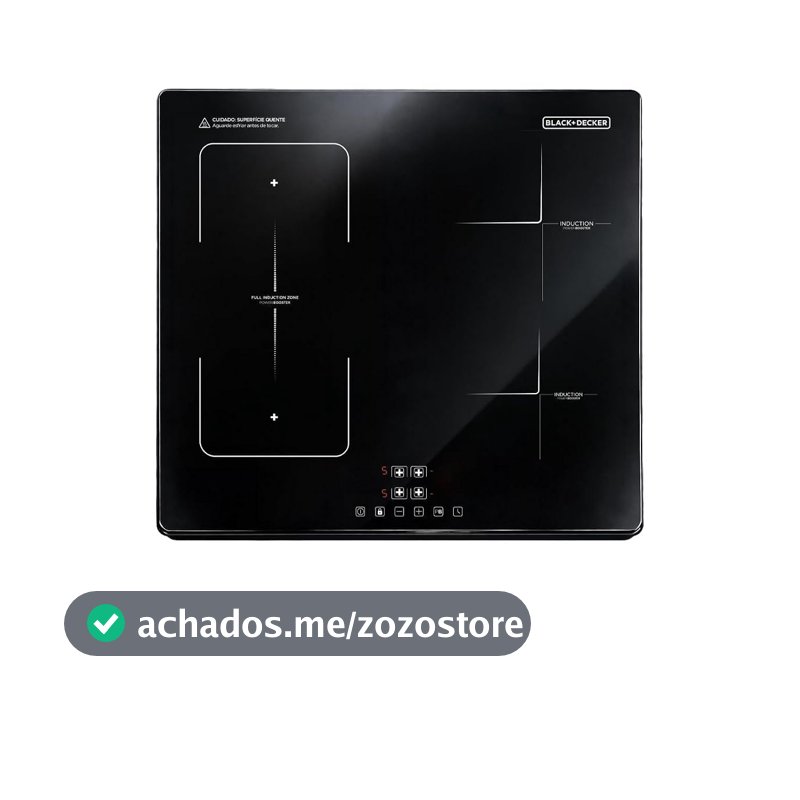 BLACK+DECKER Cooktop de Indução 4 Bocas e Função Power Booster - Zonas de Indução Expandida, Display Digital, Tampo em Vidro Cerâmico e Trava de Segurança 220V 7200W