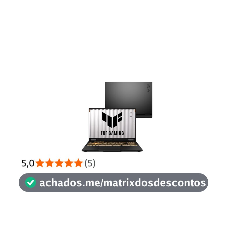 Notebook ASUS TUF Gaming F16, Intel Core i5 RTX 5050, 8 GB, 512 GB SSD, KeepOS/Linux, 16.0'' FHD, Jaeger Gray - FX608JHR-RV124