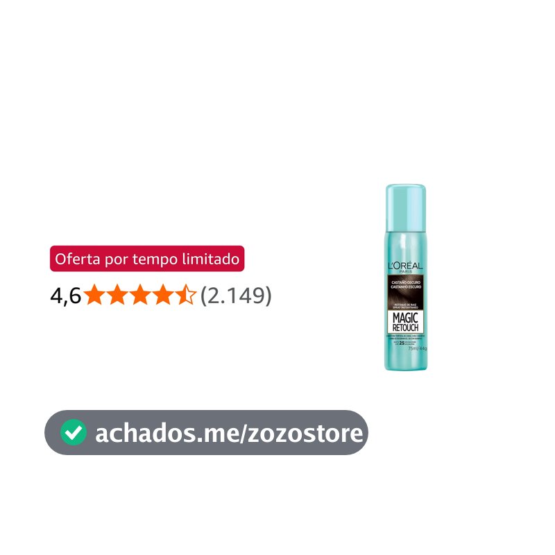 Magic Retouch Spray Retoque De Raiz Instantâneo L'Oréal Paris Castanho Escuro