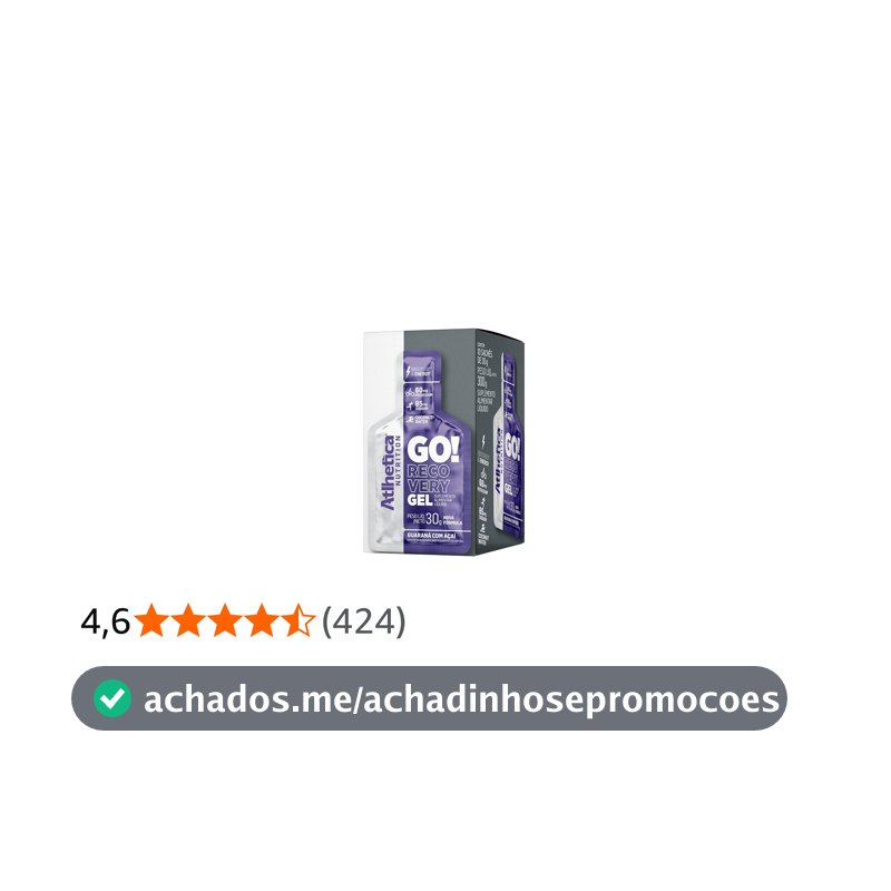 Go Energy Gel (10 Sachês) - Sabor Guaraná e Açai, Atlhetica Nutrition, Roxo