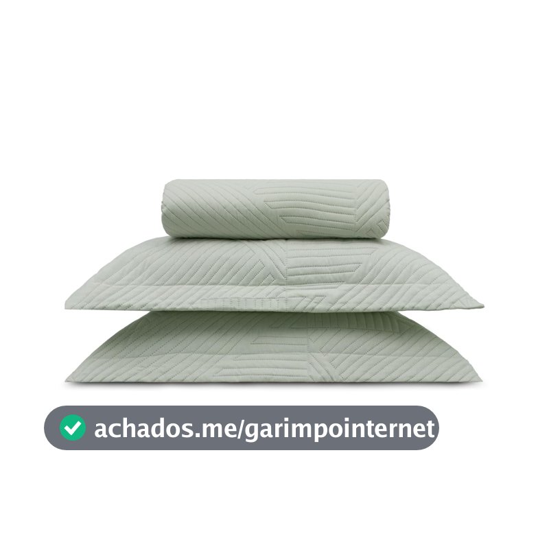Kit Colcha com Porta Travesseiros Linenn Casal - Appel Cinza