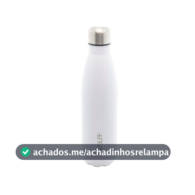 WOLFF - Garrafa Térmica de Aço Inox Branca com Parede Dupla - 500ml - Linha Ice