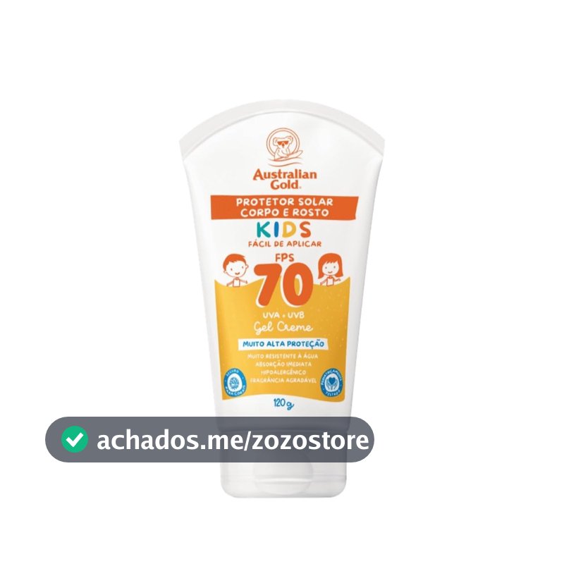 AUSTRALIAN GOLD PROTETOR CORPORAL GEL CREME KIDS FPS 70 120g