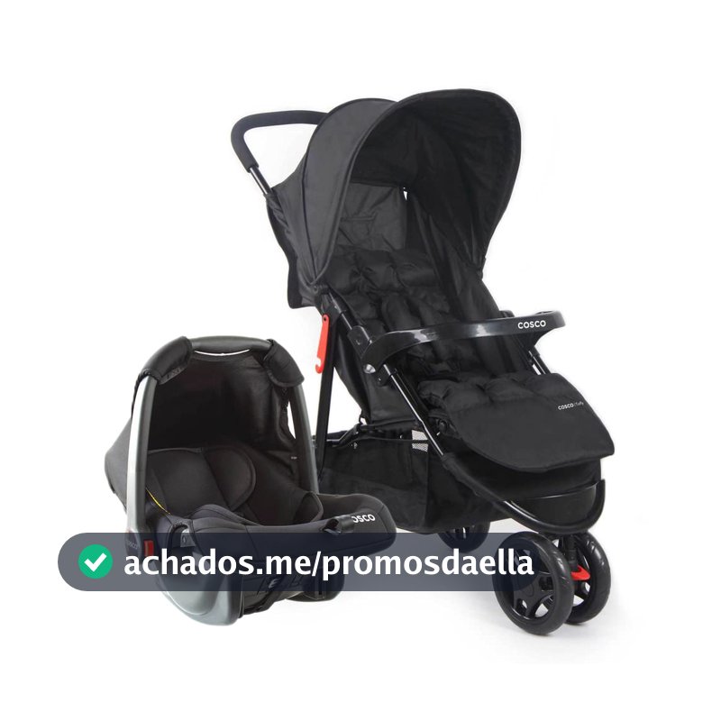 Cosco Kids, Travel System Toffy, Preto Absoluto