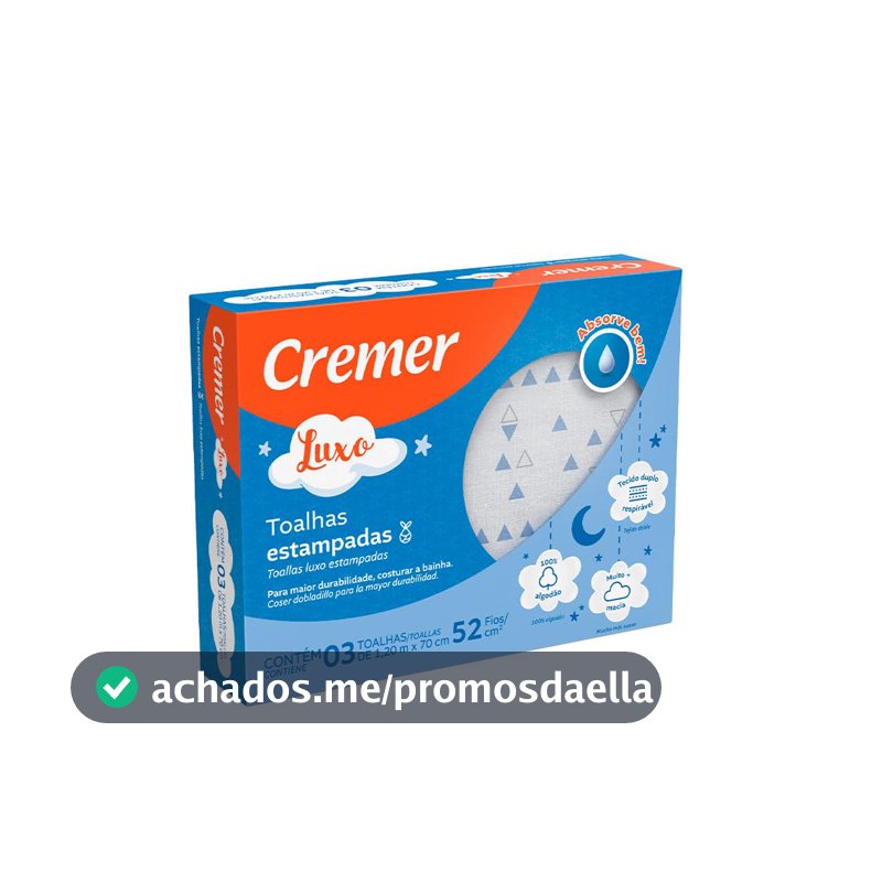 Cremer Toalha Luxo Estampa Masculina Com 3 Unidades