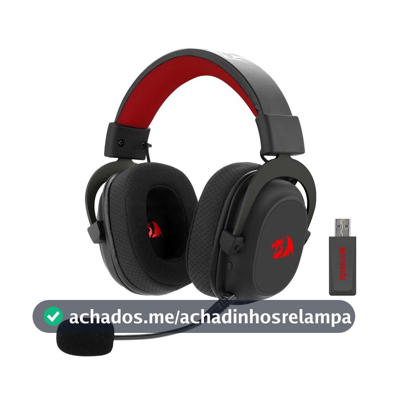 Headset Gamer Redragon Zeus Pro Preto Sem Fio 7.1 H510-PRO