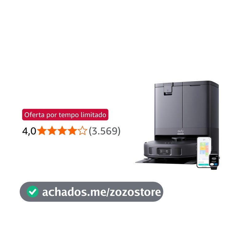 eufy X10 Pro Robô Aspirador e Passa Pano,Esfregão Sempre Úmido,8000Pa, Lava Seca Reabastece Autosecagem 45°C,Navegação e Evita Obstáculos com Visão por IA e Laser LiDAR,Ideal para Pets, 220v
