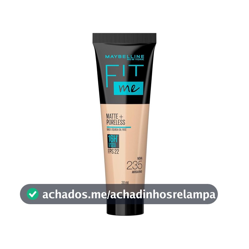 Base Líquida Maybelline NY Fit Me Matte FPS 22 Cor 235 (Antiga R140), 30ml