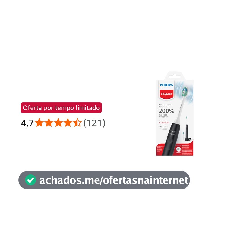 Philips Colgate SonicPro 20 Escova de Dente Elétrica, Recarregável e Bivolt