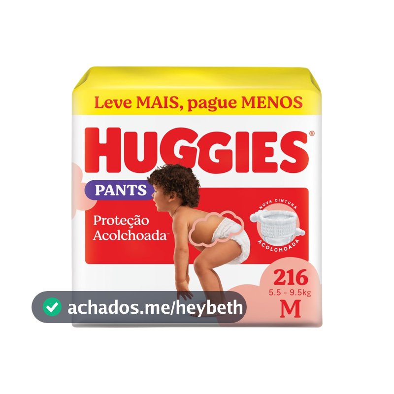 Huggies Fralda Pants Descartável Proteção Acolchoada M - 216 fraldas