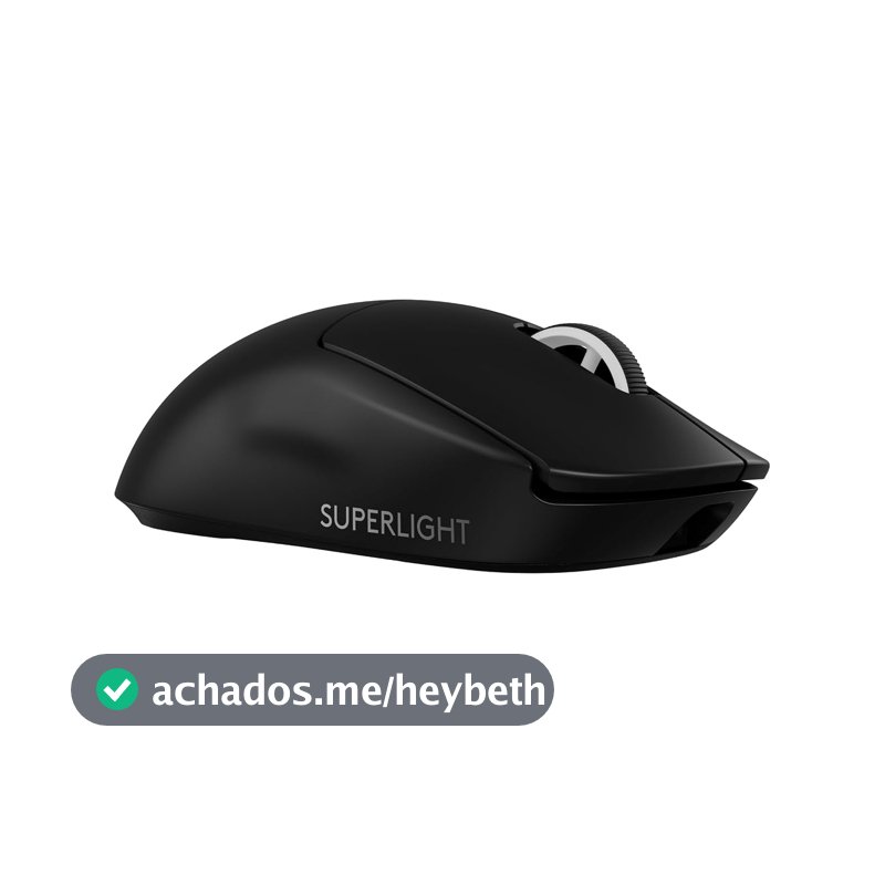 Mouse Gamer Sem Fio Logitech G PRO X SUPERLIGHT 2 com Tecnologia LIGHTSPEED, Ultraleve, Switch LIGHTFORCE, Sensor HERO 2 com 44K DPI, 5 botões programáveis e Bateria Recarregável - Preto