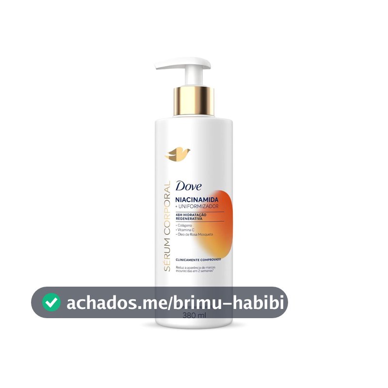 Sérum Hidratante Corporal Para Pele com Tom Irregular 48h de Hidratação Regenerativa Dove Dermo Renovador Niacinamida Redutor de Marcas Escurecidas Clinicamente Comprovado 380mL