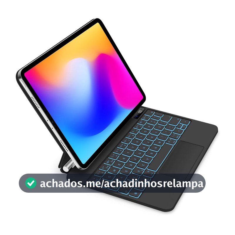Capa com Teclado e Trackpad Bettdow para iPad Pro 11" e Air, Teclado Bluetooth com Display LCD, Compatível com Modelos 2018-2024