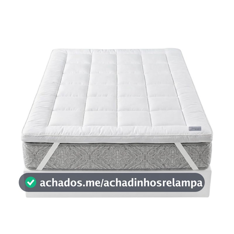 Pillow Top Super Touch Casal em Espuma comfort de alta resiliência e Capa removível em micropercal Branco Bernadete Casa