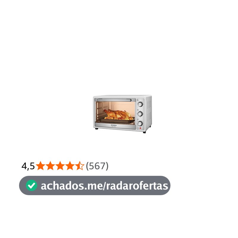 MONDIAL Forno Elétrico 52L Grand Family II, Branco/Inox, 1800W, 220V - FRN-52-W