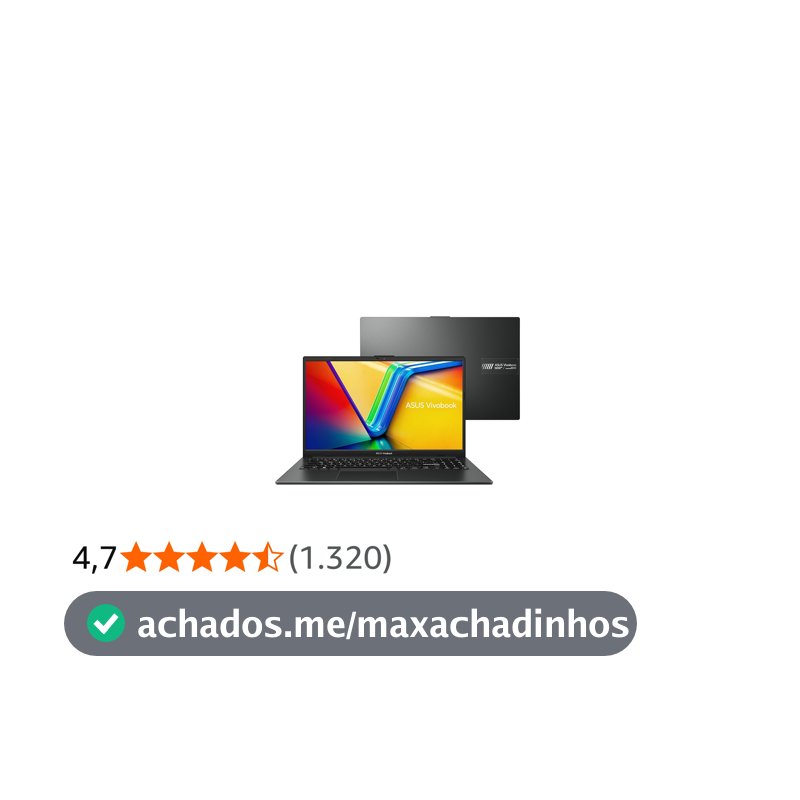 Notebook ASUS VivoBook Go 15, AMD RYZEN 5 7520U, 8GB, 256GB SSD, KeepOS/Linux, Tela 15,6" FHD, Mixed Black - E1504FA-NJ731