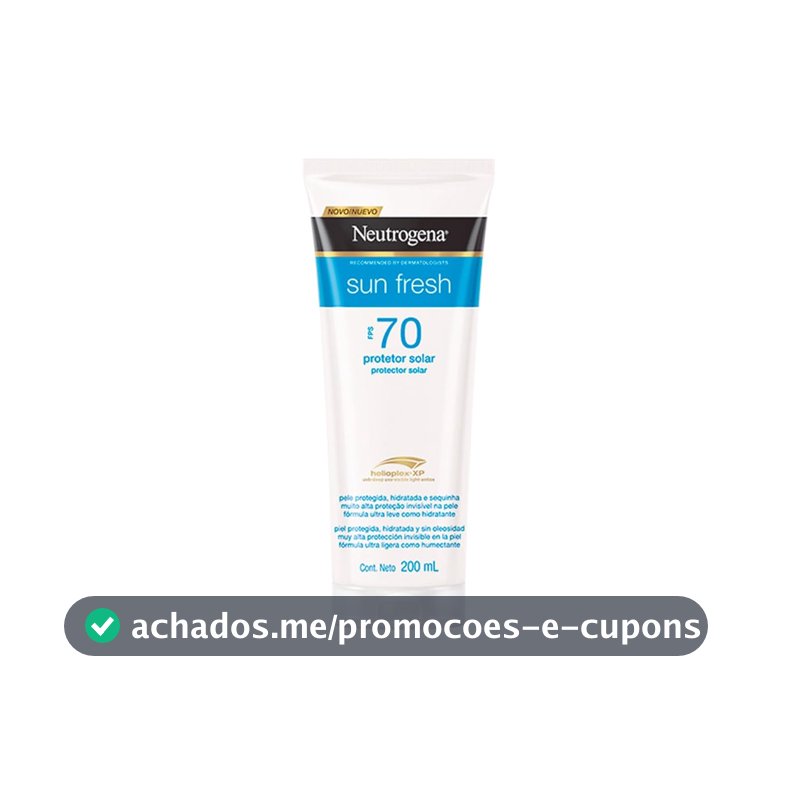 Protetor Solar Corporal em Loção Neutrogena Sun Fresh, FPS 70, 200ml