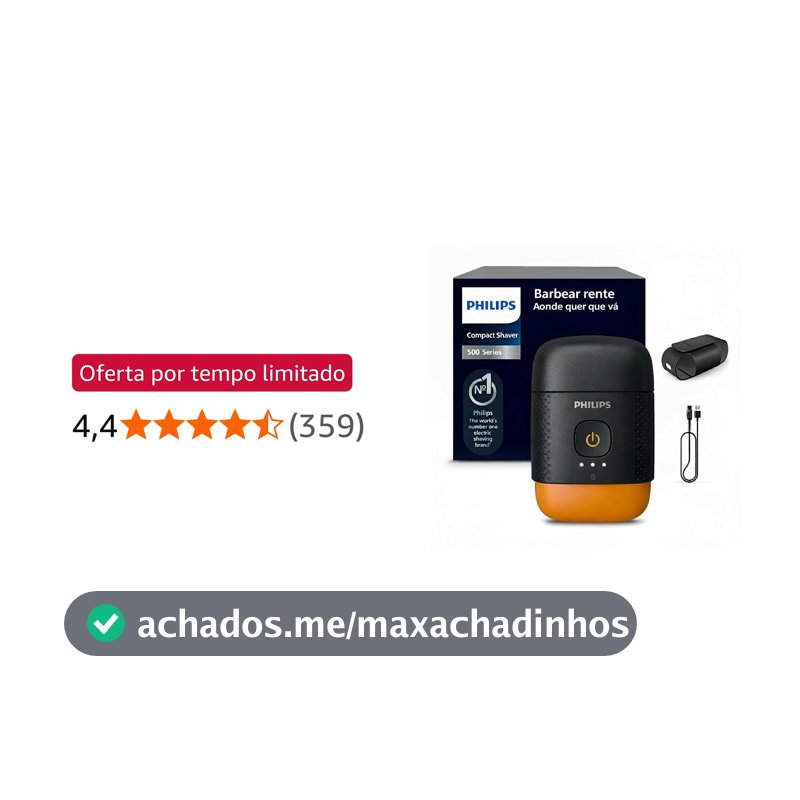 Philips Barbeador Elétrico Shaver Compacto com Lâminas SteelPrecision
