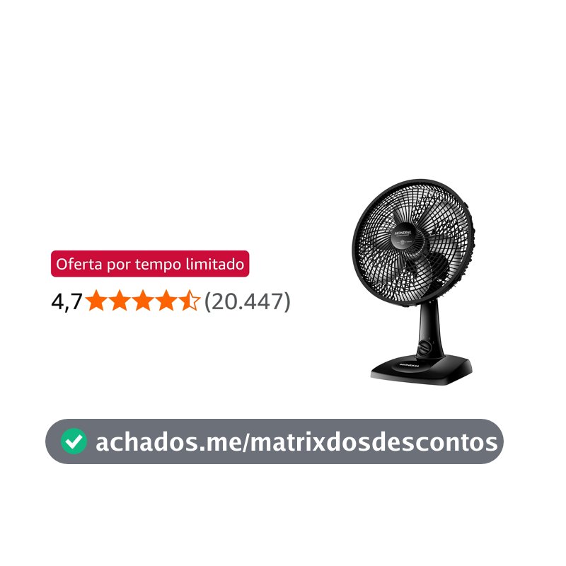 MONDIAL Ventilador de Mesa 110V, 30cm, 6 pás, Super Power - VSP-30-B