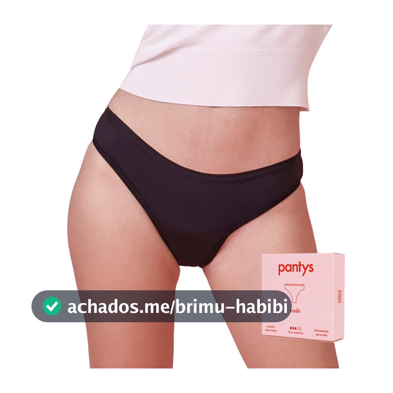 Calcinha Absorvente Menstrual Pantys Xodó, Fluxo Moderado, Feminino, 1 Unidade