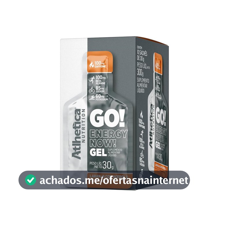 Atlhetica Nutrition GO! Energy Now Gel (10 Sachês de 30g) - Sabor Laranja com Acerola