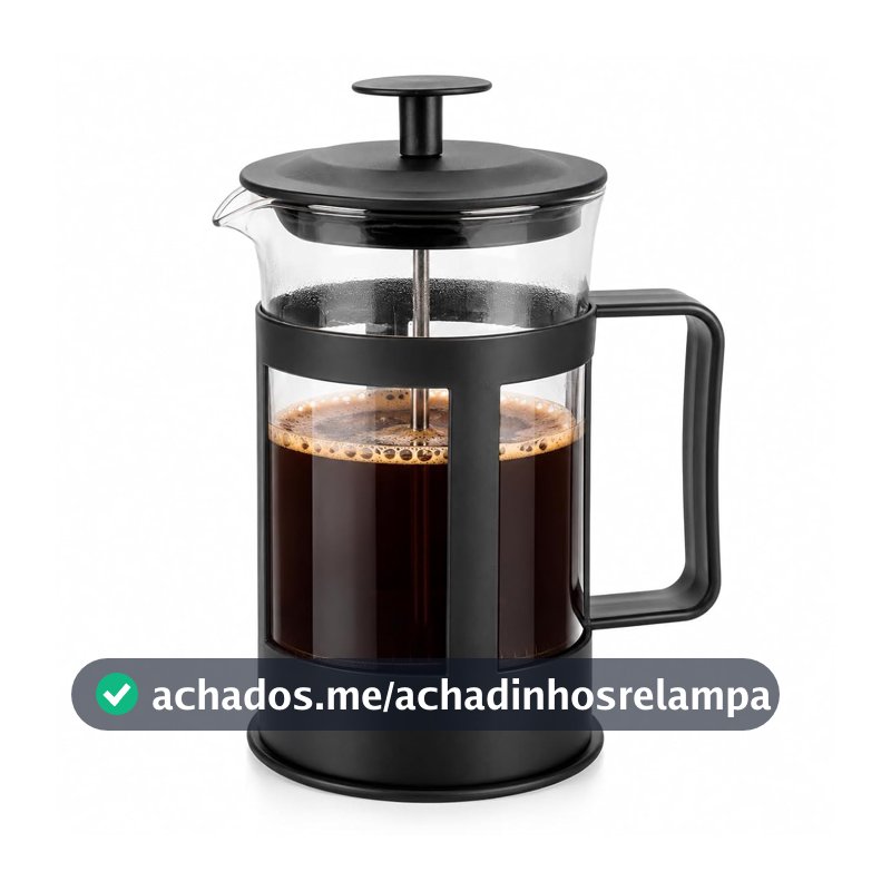 Prensa Francesa 300ml para Café e Chá, Cafeteira Manual com Filtro de Aço Inoxidável, Vidro Resistente, Compacta e Fácil de Usar