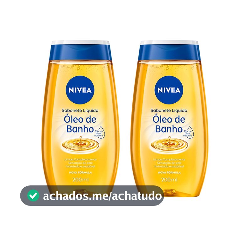 NIVEA KIT Sabonete Líquido Óleo de Banho 200ml - 2 Unidades