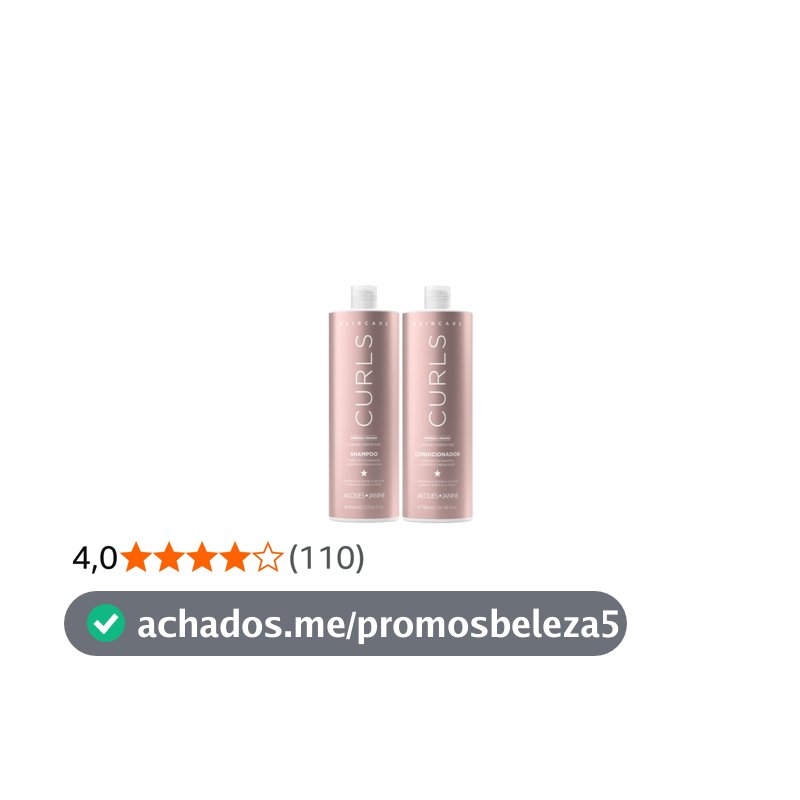 Jacque Janine Kit Shampoo 800Ml E Condicionador 750Ml Curls Curvas Perfeitas