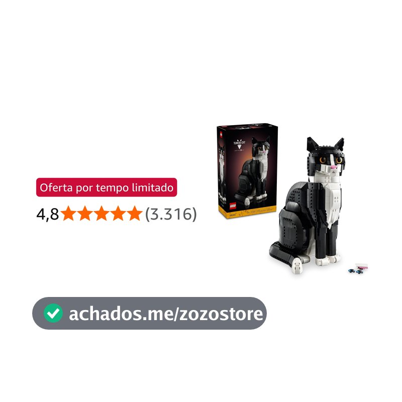 LEGO Ideas Gato Frajola, Ideia de Presente para Fãs de Animais 21349