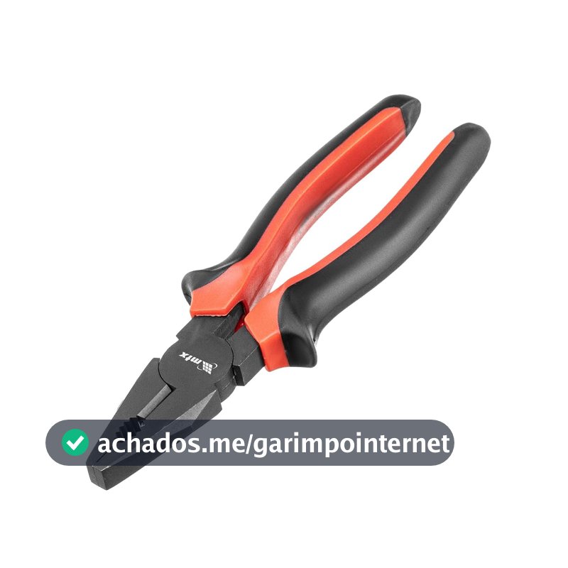 MTX Alicate Universal Nickel 8" (200 mm) Black Nickel, Alicate Multifuncional em Aço Niquelado com Cabo de Dupla Injeção