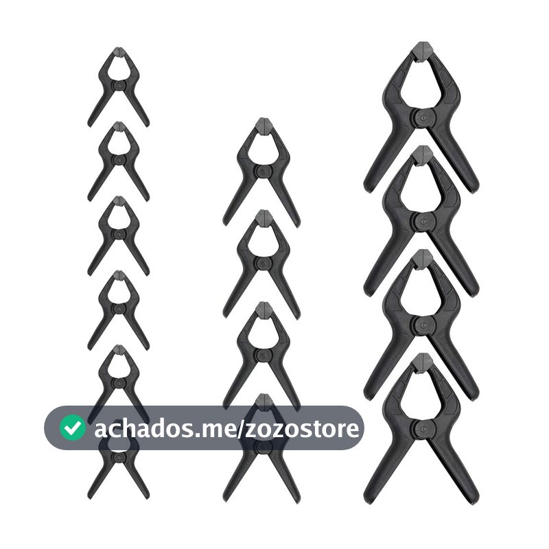 Amazon Basics Conjunto de grampos de mola de nylon de 14 peças - 6 peças 9,5 cm, 4 peças 10,5 cm, 4 peças 15,5 cm
