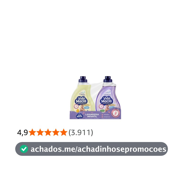 Kit Vida Macia (Lava Roupas e Amaciante - Glicerina e Camomila) 2 x 1L