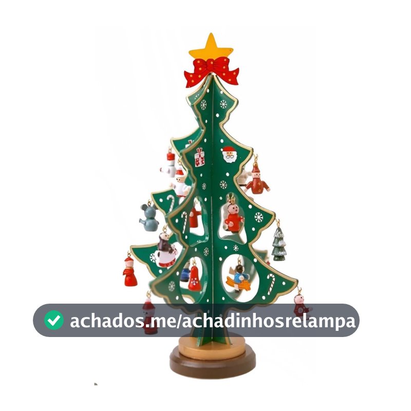 Árvore Natal Madeira Mesa Pingente Decoração Enfeite Premium