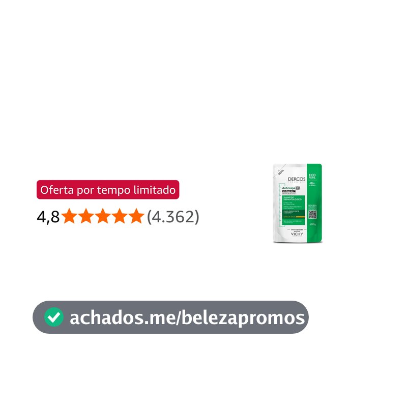 Vichy, Dercos Shampoo Anticaspa Intensivo para Cabelos Secos