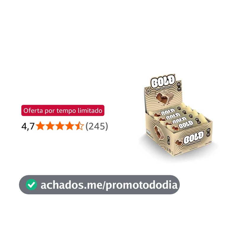 Barra de Proteína BOLD Snacks Trufa de Chocolate (21g de Proteína) - Caixa com 12 unidades
