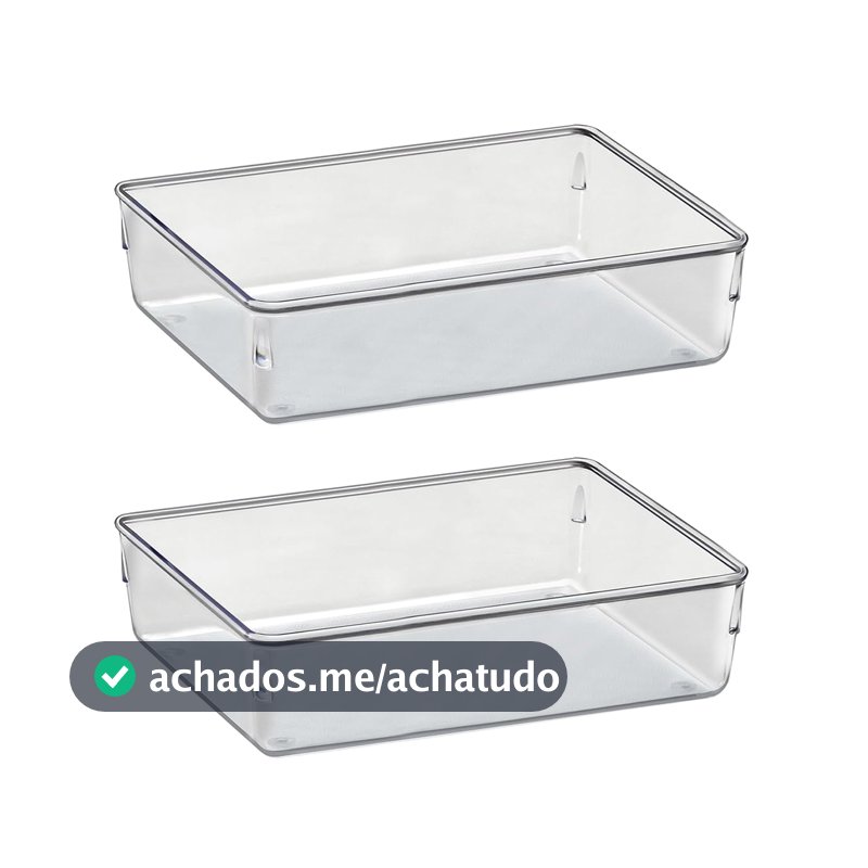 Acrimet Organizador Modular de Gavetas Transparente, Kit com 2 Potes