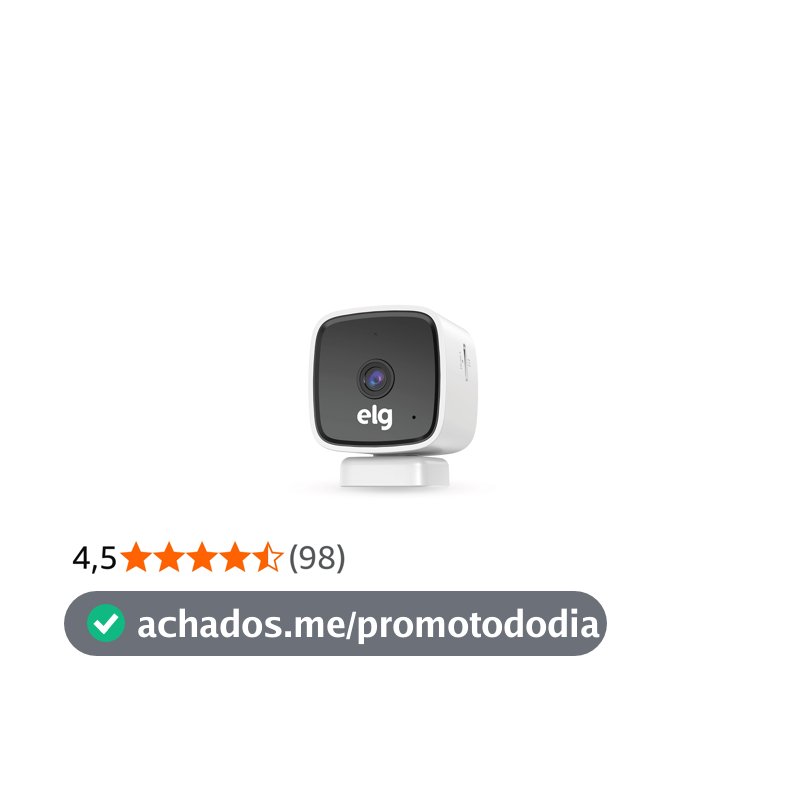 ELG, SHCI603, Câmera interna 1080P Full HD Inteligente Wi-Fi com Botão SOS, Áudio Bidirecional, Visão Noturna e Detecção de Movimentos, Branco