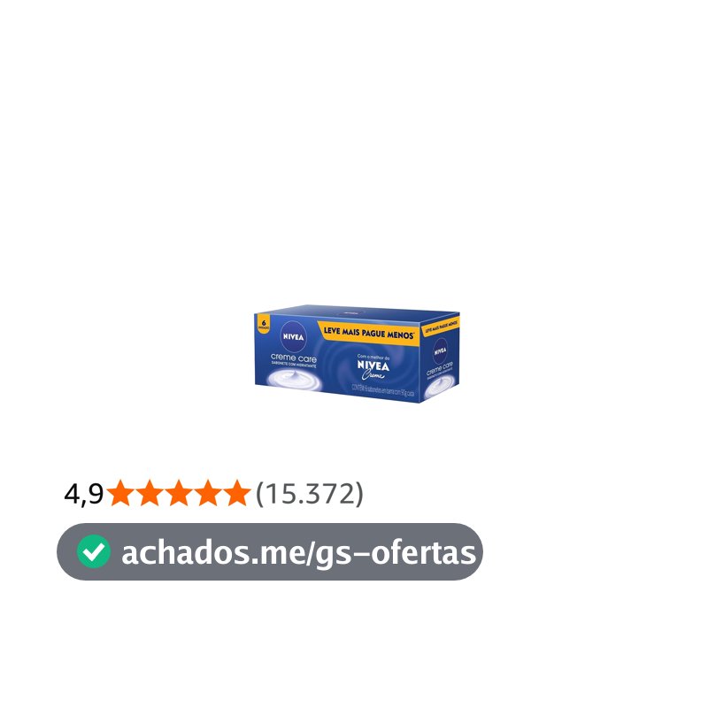 NIVEA Sabonete em Barra Creme Care Promo 6 un. 90g - Limpa e deixa a pele macia mesmo após o banho, com glicerina, fragrância NIVEA Creme e o exclusivo ingrediente Eucerit