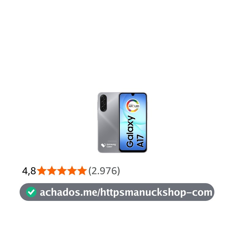 Celular Samsung Galaxy A17, 128GB, 4GB, 50MP Tela 6.7", IP54 - Cinza