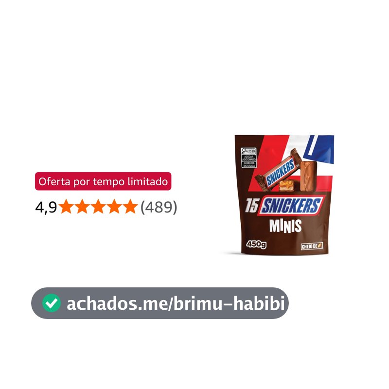 Chocolate Snickers Original Minis 15Un