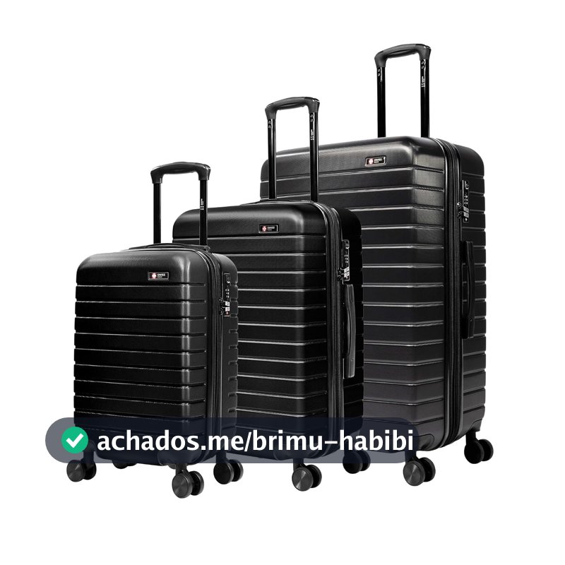 Conjunto de malas de viagem PMG Paris Swiss Move Preto