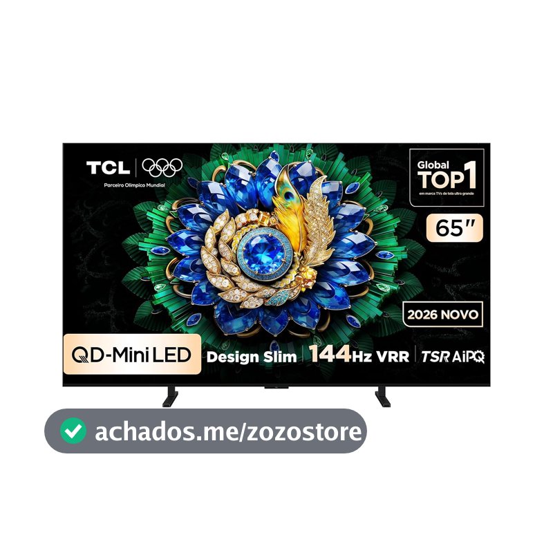 Smart TV TCL 65 Polegadas QD-Mini LED 4K A400M WiFi Bluetooth Google TV HDR10+ 144 Hz VRR 65A400M