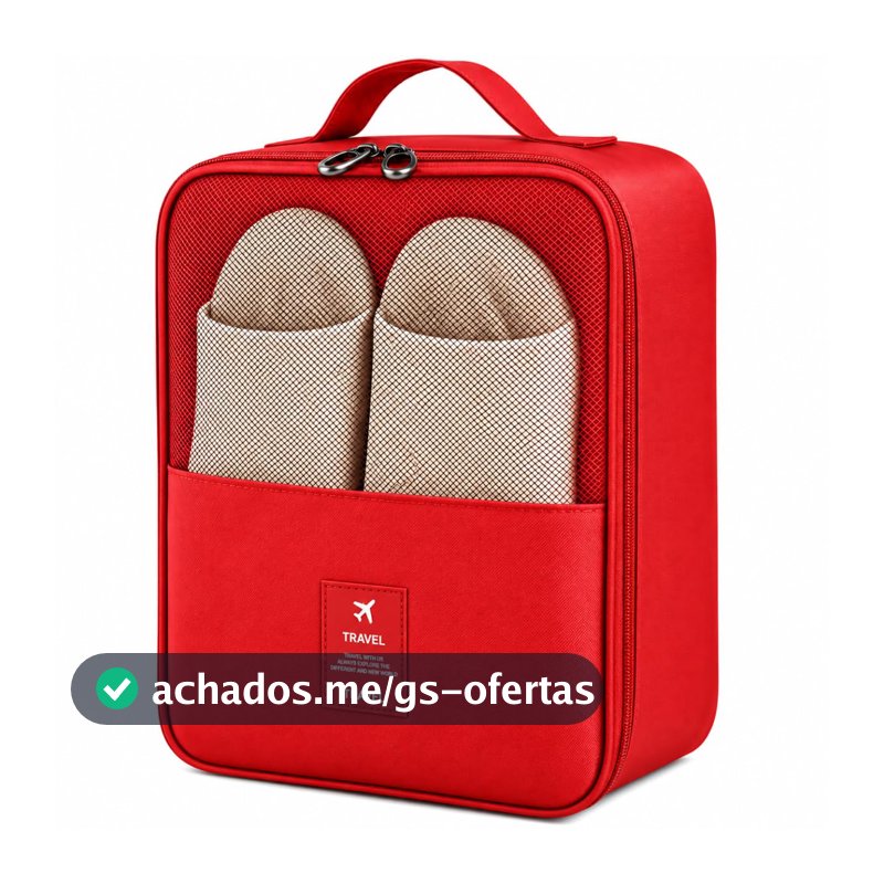 Bolsa Sapato Viagem Necessaire Porta Calçados Tênis Organizador Vermelho
