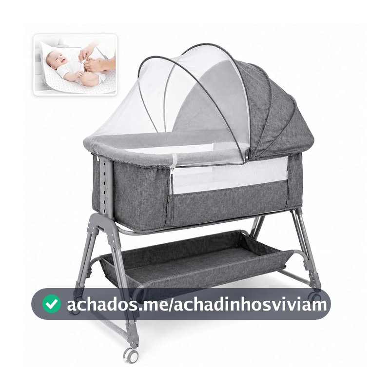 Berço portátil Multifuncional 0 a 24 Meses Moises Co-bed para bebês, cercadinho infantil, Altura Ajustável, trocador, colchão, semi-blackout mosquiteiro, cesto de armazenamento