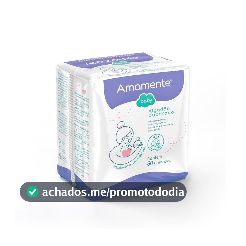 Algodão Quadrado Amamente® Baby 50 UN