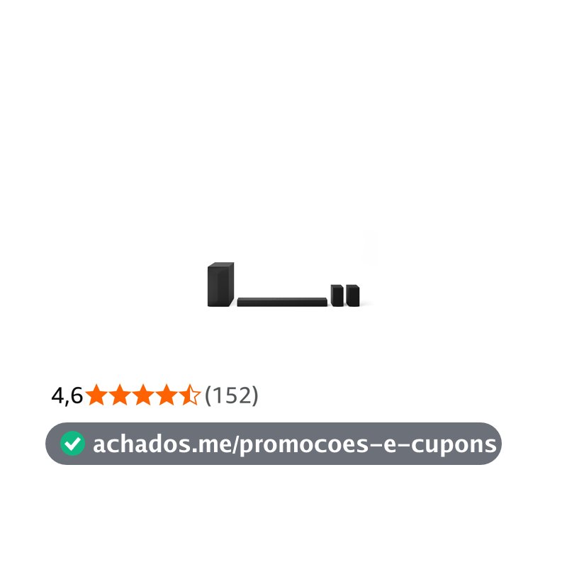 Home Theater Soundbar LG 440W RMS, 5.1 Canais, Bluetooth 5.3, Dolby Digital, Alto-Falantes Traseiros, AI Sound Pro, Wow Interface, Sem fios, Conexões Múltiplas - S60TR