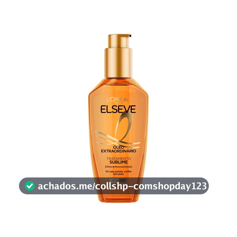 L'Oréal Paris Elseve Óleo Extraordinário Finalizador Capilar, Nutrição Profunda com 6 Óleos Preciosos, Anti-Frizz, Proteção Térmica até 230°C, Brilho Intenso para Todos os Tipos de Cabelo, 100ml