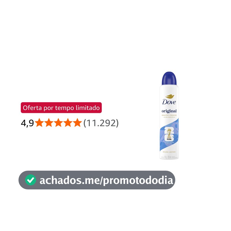 Dove Desodorante Antitranspirante Aerossol Original 250 ML, Leve Mais e Pague Menos