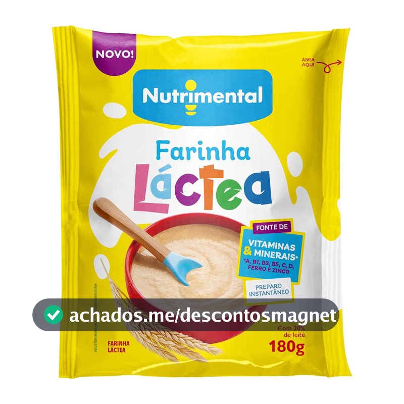 Nutrimental Farinha Láctea 180g - Preparo Instantâneo e Fonte de Vitaminas e Minerais
